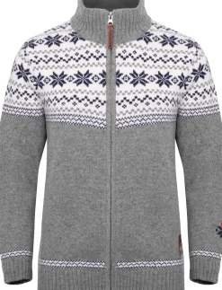 Gridarmor Women's Snøstjerne Full Zip UllgenserMid Grey Melange