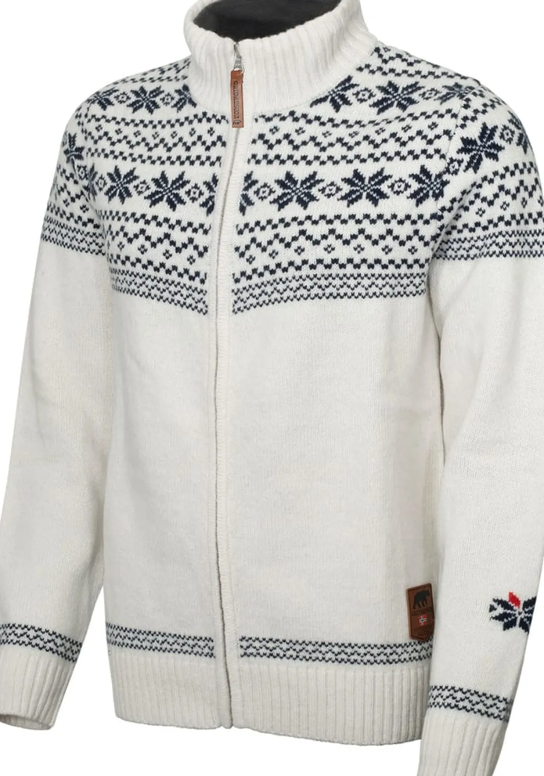Gridarmor Women's Snøstjerne Full Zip UllgenserBright White