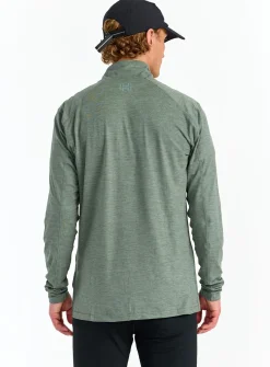 Hellner Nunis Halfzip Ls Tee Men Laurel Wreath Melange