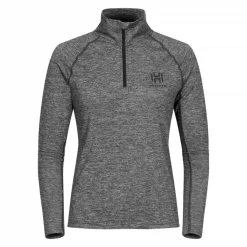 Hellner Nunis Halfzip Ls Tee Wmn Black Beauty Melange