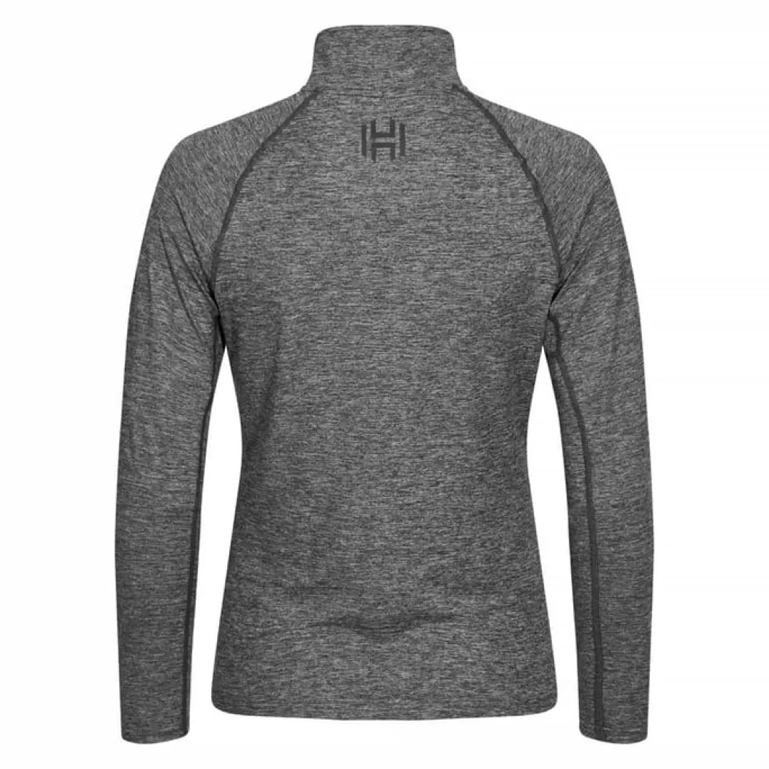 Hellner Nunis Halfzip Ls Tee Wmn Black Beauty Melange