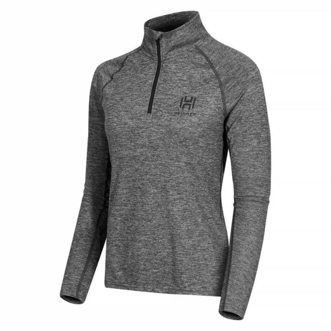 Hellner Nunis Halfzip Ls Tee Wmn Black Beauty Melange