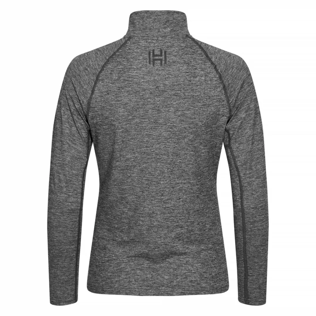 Hellner Nunis Halfzip Ls Tee Wmn Black Beauty Melange
