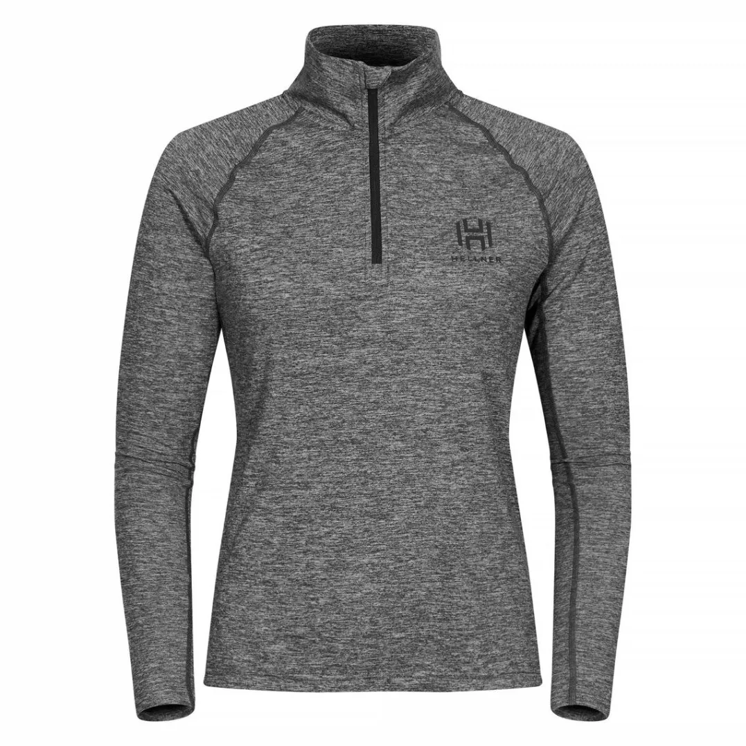 Hellner Nunis Halfzip Ls Tee Wmn Black Beauty Melange