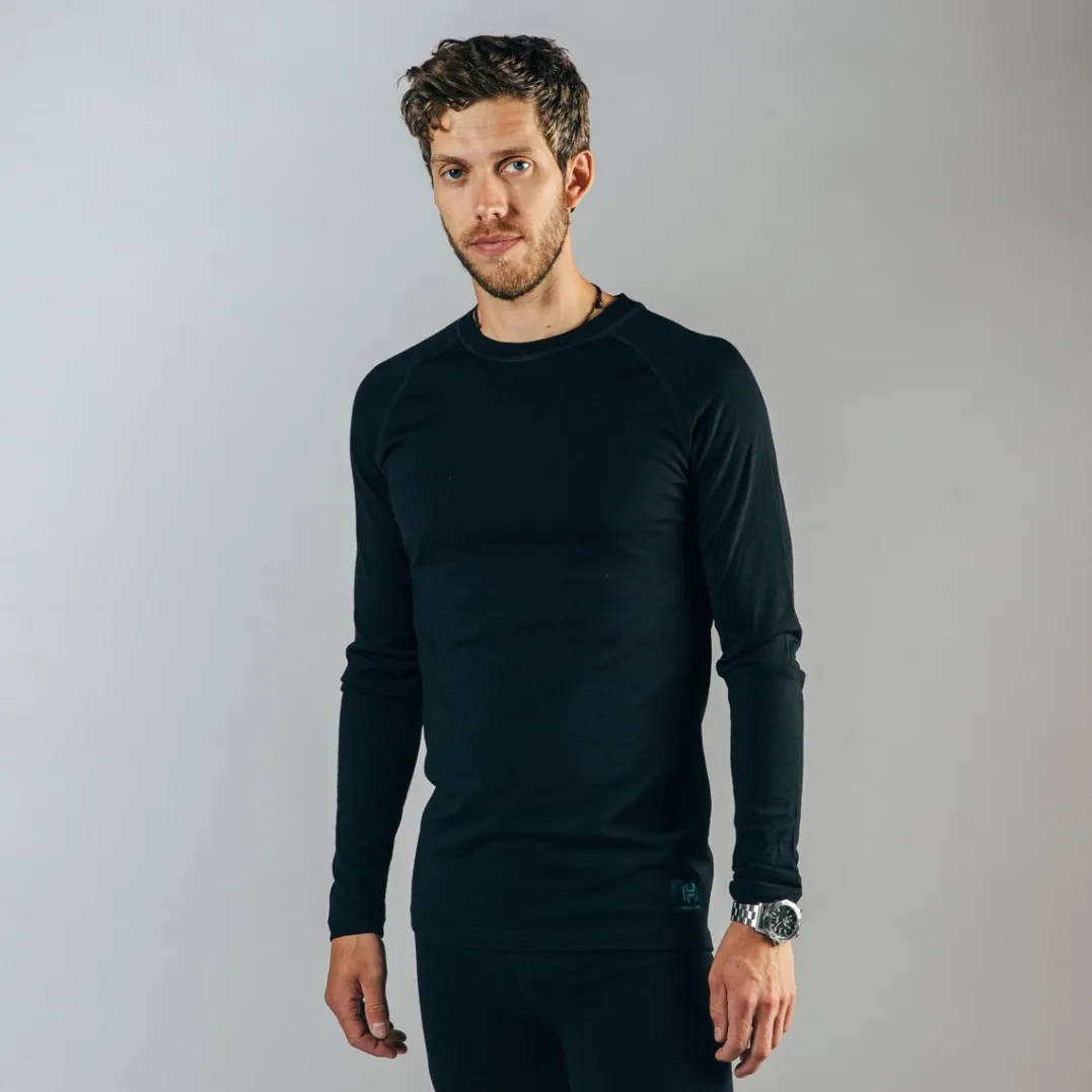 Hellner Wool Warm Base Layer Ls Men Black Beauty