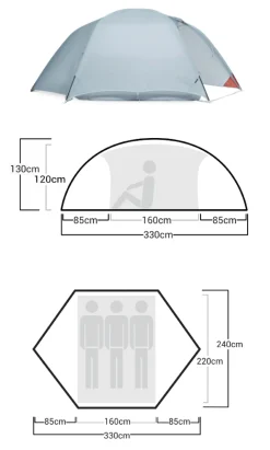 Helsport Superlight Reinsfjell 3 Adventure Grey