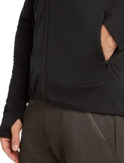 Icebreaker Men Merinoblend300 Realfleece™ Descend Ls Zip Hoodie Black
