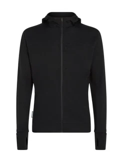 Icebreaker Men Merinoblend300 Realfleece™ Descend Ls Zip Hoodie Black