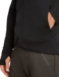 Icebreaker Men Merinoblend300 Realfleece™ Descend Ls Zip Hoodie Black
