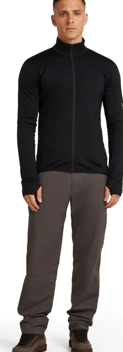 Icebreaker Men Merino Blend 300 Realfleece™ Descender Ls Zip Black