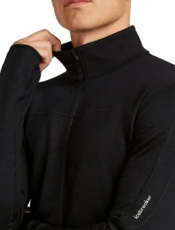 Icebreaker Men Merino Blend 300 Realfleece™ Descender Ls Zip Black