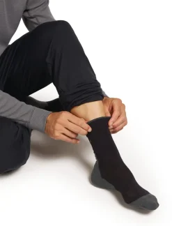 Icebreaker Men Merino Hike+ Light Crew Black/obsidian