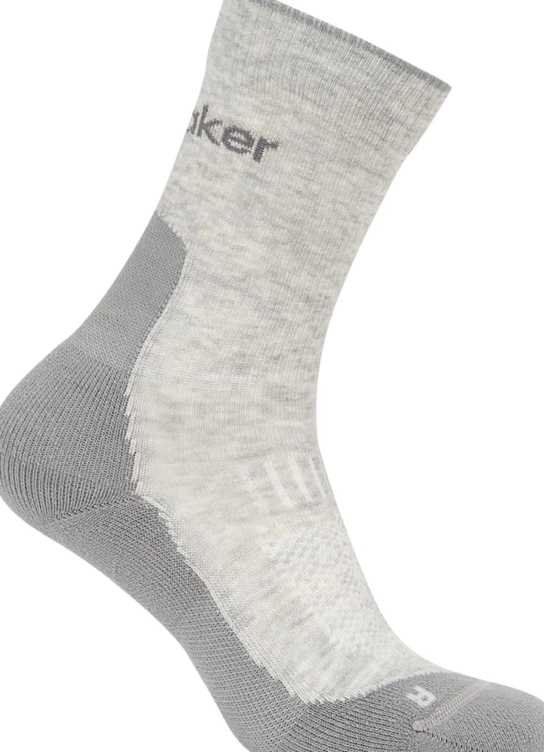 Icebreaker Men Merino Hike+ Light Crew Blizzard Hthr/alloy