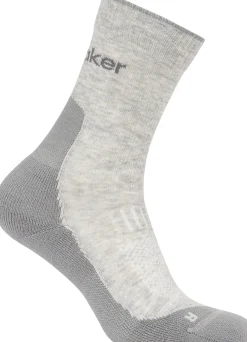 Icebreaker Men Merino Hike+ Light Crew Blizzard Hthr/alloy