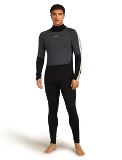 Icebreaker Men Merino 200 Oasis+ Ls High Neck Black/jet Hthr/undyed/cb