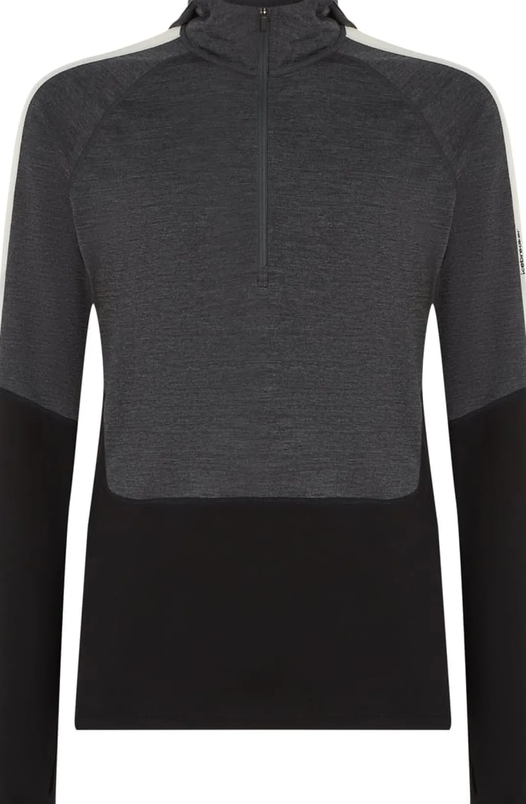 Icebreaker Men Merino 200 Oasis Ls Half Zip Hoodie Black/jet Hthr/undyed/cb