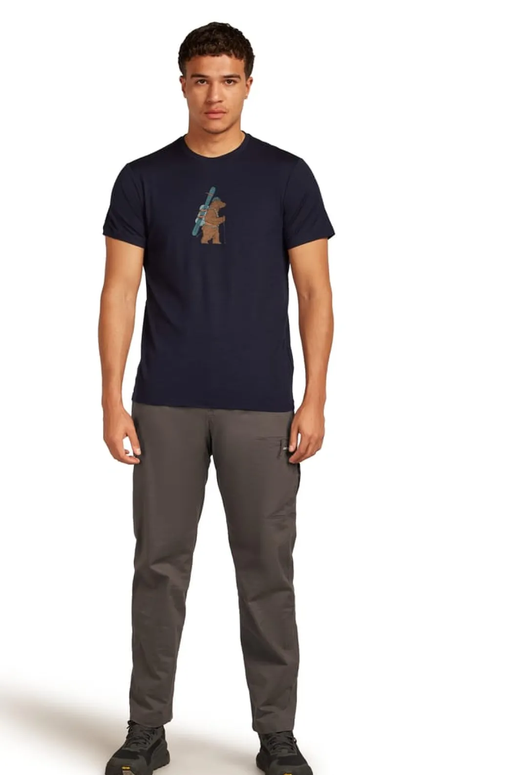 Icebreaker Men Merino 150 Tech Lite Ss Tee Bear Tour Midnight Navy