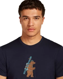 Icebreaker Men Merino 150 Tech Lite Ss Tee Bear Tour Midnight Navy