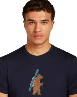 Icebreaker Men Merino 150 Tech Lite Ss Tee Bear Tour Midnight Navy