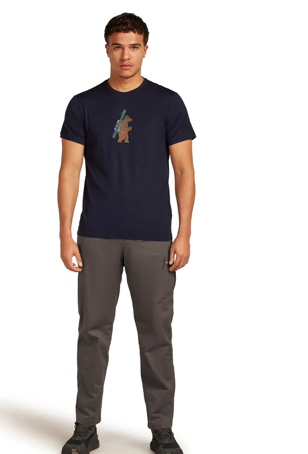 Icebreaker Men Merino 150 Tech Lite Ss Tee Bear Tour Midnight Navy