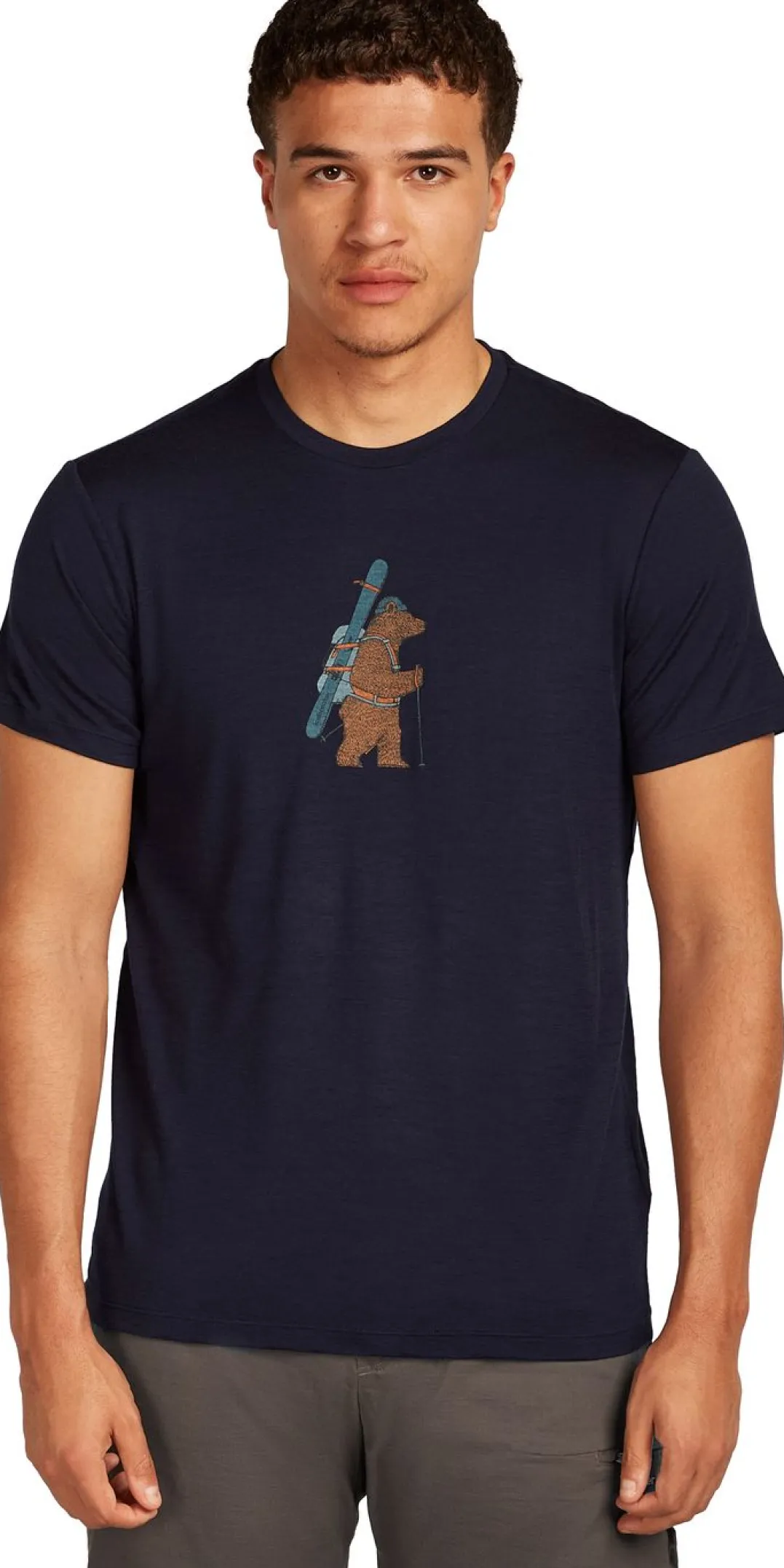 Icebreaker Men Merino 150 Tech Lite Ss Tee Bear Tour Midnight Navy