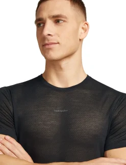 Icebreaker Men's Merino 75 Cool-Lite Featherlight Shortsleeve Crewe Black