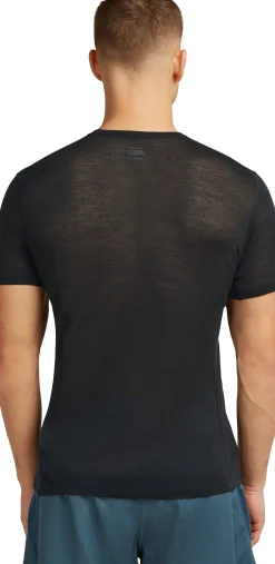 Icebreaker Men's Merino 75 Cool-Lite Featherlight Shortsleeve Crewe Black
