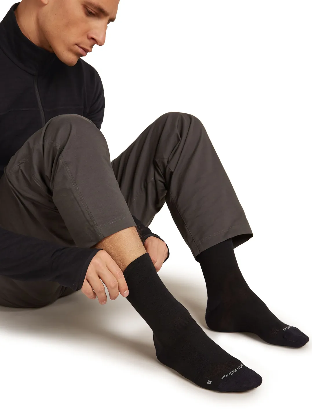 Icebreaker Men's Merino Hike+ Liner Crew Black