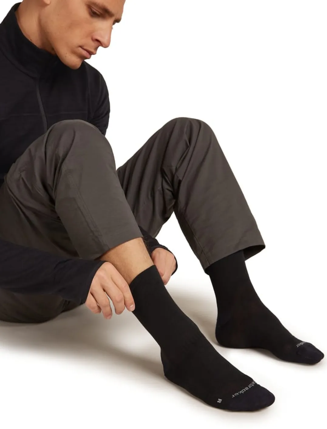 Icebreaker Men's Merino Hike+ Liner Crew Black