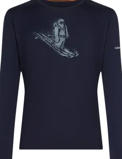 Icebreaker Men's Merino 200 Oasis Long Sleeve Crewe Skiing Yeti Midnight Navy