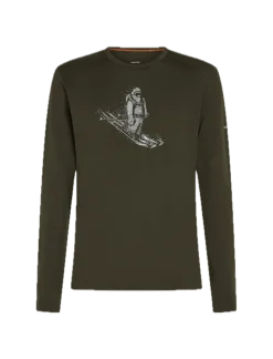 Icebreaker Men's Merino 200 Oasis Long Sleeve Crewe Skiing Yeti Dk Loden