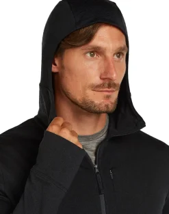 Icebreaker Men's Merino 260 Quantum Iv Longsleeve Zip Hoodie Black