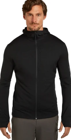 Icebreaker Men's Merino 260 Quantum Iv Longsleeve Zip Hoodie Black