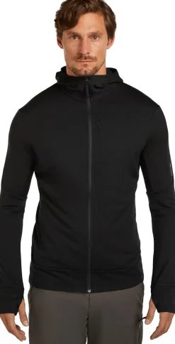 Icebreaker Men's Merino 260 Quantum Iv Longsleeve Zip Hoodie Black