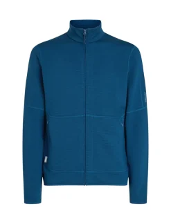 Icebreaker Men's Merino 400 Realfleece Descender Longsleeve Zip Atlantis