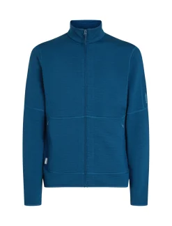 Icebreaker Men's Merino 400 Realfleece Descender Longsleeve Zip Atlantis