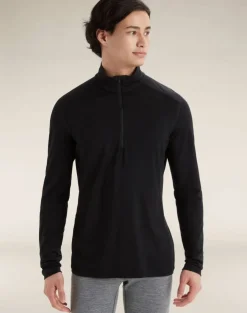 Icebreaker Men's 200 Oasis Longsleeve Half Zip Black