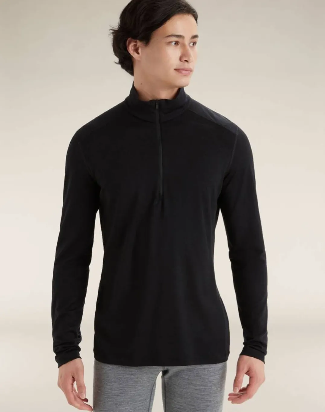 Icebreaker Men's 200 Oasis Longsleeve Half Zip Black