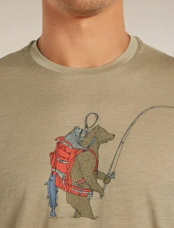 Icebreaker M Mer 150 Tech Lite Ss Tee Bear Catch Dk Loden