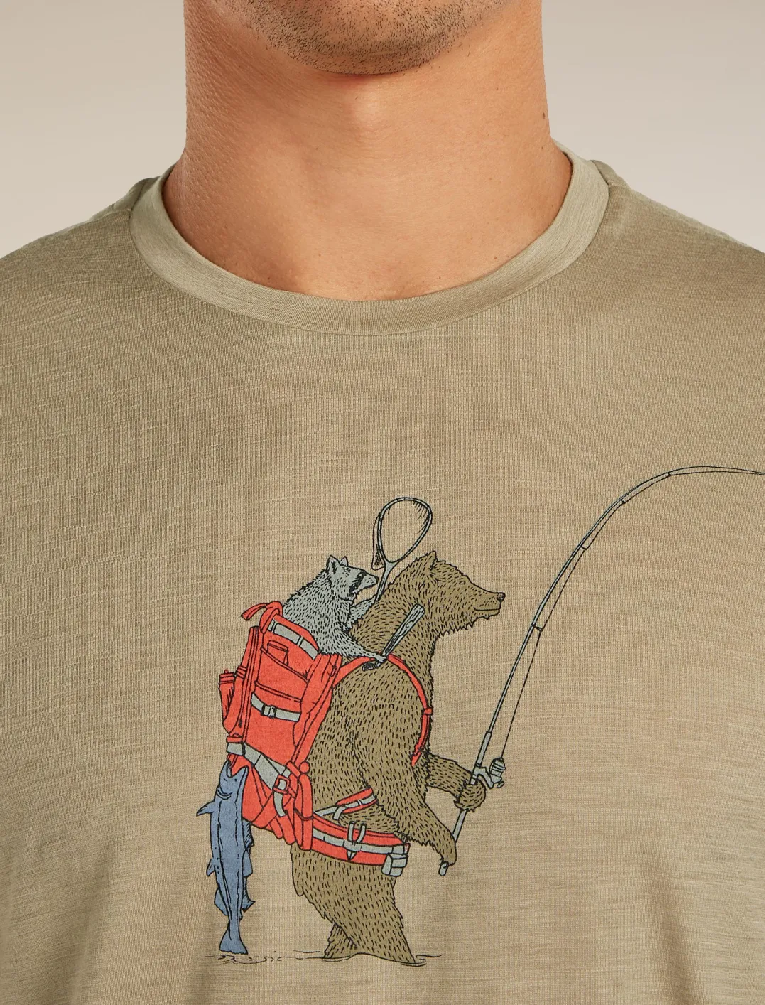 Icebreaker M Mer 150 Tech Lite Ss Tee Bear Catch Dk Loden