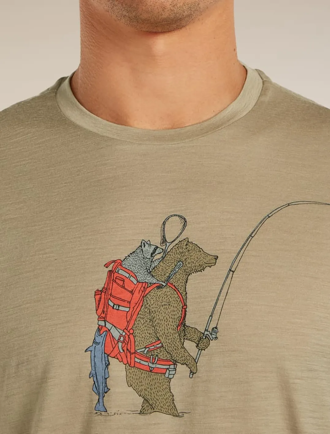 Icebreaker M Mer 150 Tech Lite Ss Tee Bear Catch Dk Loden