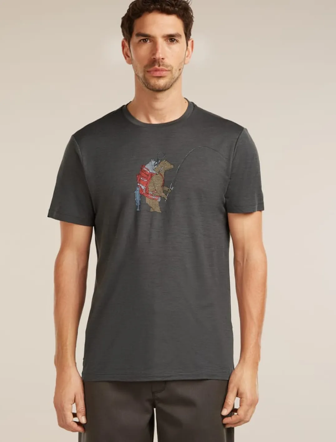 Icebreaker M Mer 150 Tech Lite Ss Tee Bear Catch Abyss