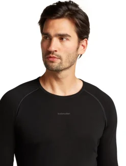 Icebreaker M Mer 200 Zoneknit Ls Crewe Black