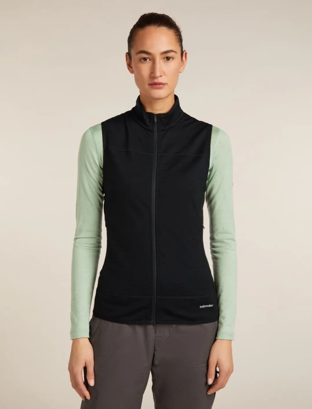 Icebreaker Women Merino Blend 300 Realfleece™ Descender Vest Black