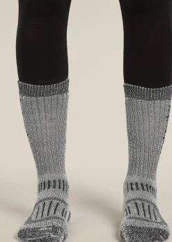Icebreaker Women Merino Hike+ Mountaineer Mid Calf Jet Hthr/black