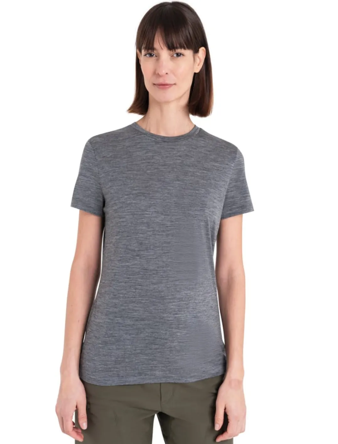 Icebreaker Women Merino 150 Tech Lite III SS Tee Gritstone Heather
