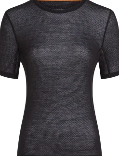Icebreaker Women's Merino 75 Cool-Lite Featherlight Shortsleeve Crewe Black