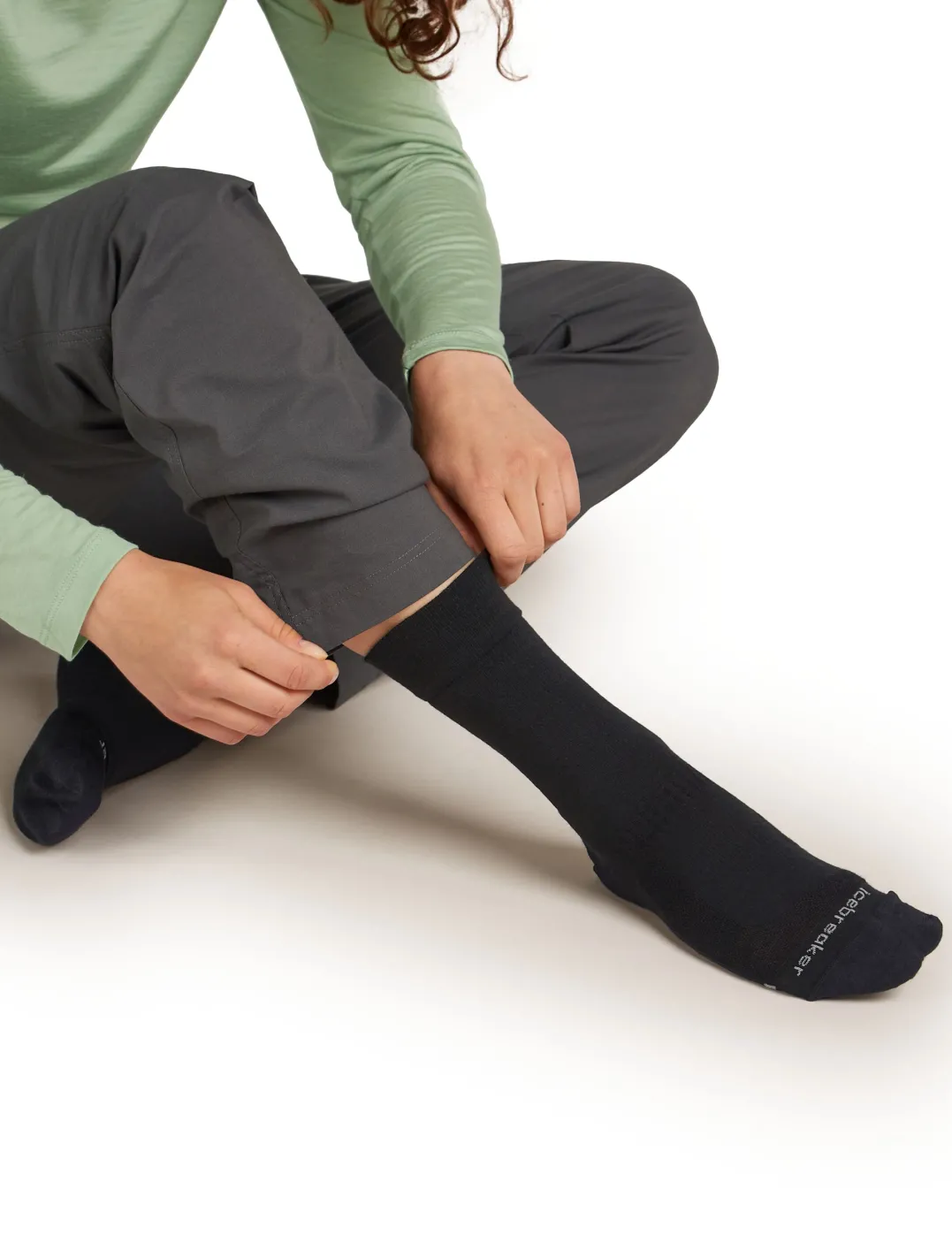 Icebreaker Women's Merino Hike+ Liner Crew Black