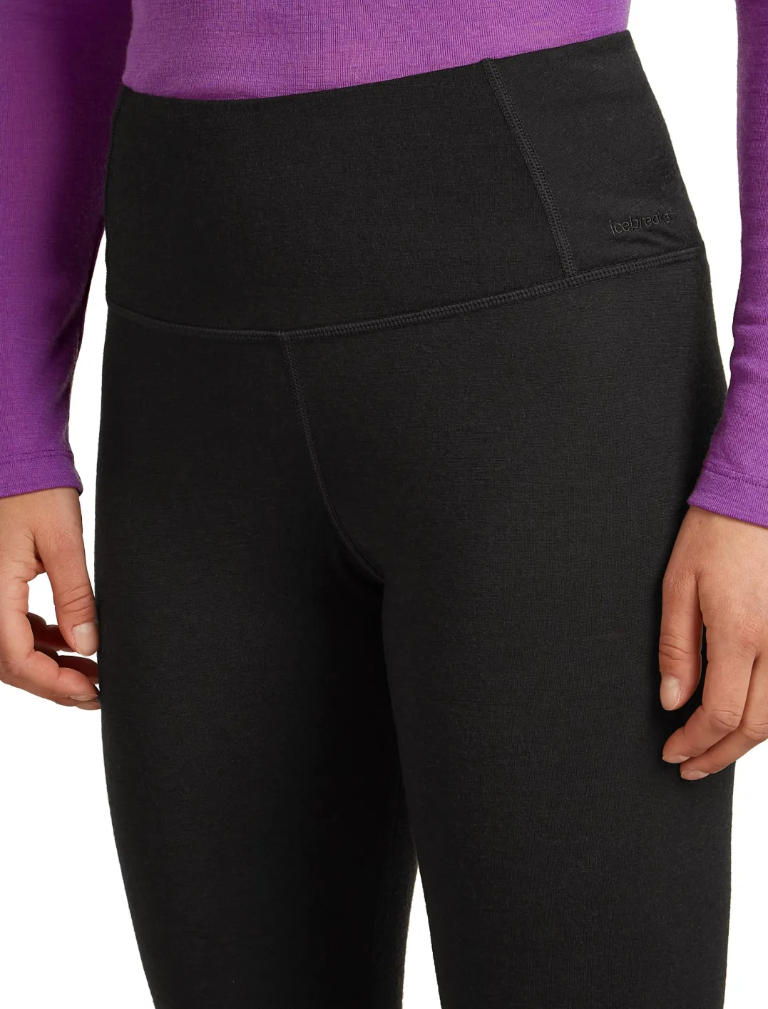 Icebreaker Women's Merino 200 Oasis High Rise Leggings Black