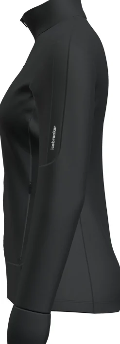 Icebreaker Women's Merino 260 Quantum Iv Longlseeve Zip Black